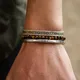 Bracelet Ajustable Plaqué Argent 925 pour Homme Style Bohème Marron Œil de Tigre Bouddha