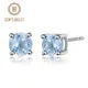 Gem's Ballet-Boucles d'Oreilles Rondes en Topaze Bleu Ciel Naturelle 6mm 2.11Ct en Argent 925