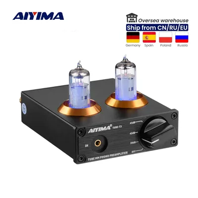 AIYIMA-Préamplificateur HiFi à tube T3 carte audio tube à vide 6J2 préampli phonographe