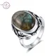 Bague en argent regardé S925 pour hommes et femmes labrumen naturel œil de tigre de charbon