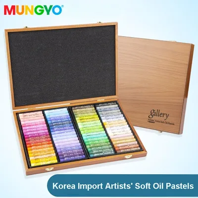 Mungyo Gallery Pastels à l'huile douce pour artistes Boîte en bois de 72 couleurs assorties
