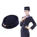 Chapeau d'hôtesse de l'air en laine pour femme casquette d'hôtesse de l'air cosplay performance