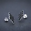 Black Awn-Boucles d'oreilles en argent pour femmes bijoux en pierre de spinelle noire goujon de