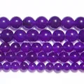 Pierre naturelle Jade calcédoine violet foncé perles rondes en vrac taille au choix 6 8 10 MM