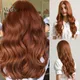 ALAN EATON – perruque synthétique ondulée pour femmes cheveux longs rouge marron Orange cuivre