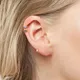 Aide – boucles d'oreilles rectangulaires en argent Sterling 925 Zircon coloré de 6mm Mini cercle
