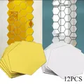 Stickers muraux miroir 3D en forme d'hexagone autocollant mural parfait en acrylique décoration de