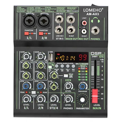 LOME00-Mini Centre commercial audio 4 canaux 48V 99 Effet numérique Tablette sonore portable