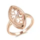 Kinel-Bague en or rose pour femme incrustation micro avertir Zunderes naturel sur fleur creuse