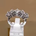 Huitan – 5 bagues rondes en zircone cubique pour femmes pour fiançailles mariage luxe couleur