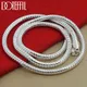 DOTEFFIL 925 argent Sterling 16/18/20/24/22/24/26/30 pouces 3mm serpent chaîne collier pour femme