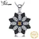 JewelryPalace – pendentif de collier en argent Sterling 925 pour femmes fleur de Quartz fumé