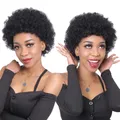 Perruques Afro naturelles bouclées et crépues cheveux humains brésiliens coupe courte au carré