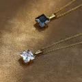 Colliers pendentif en cristal pour femme acier inoxydable or 18 carats bijoux féminins pendentif