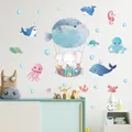 Autocollants muraux de dessin animé sous-marin pour chambre d'enfant stickers monde mer