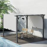 Outsunny 10' x 10' Outdoor Pergola Patio Gazebo Retractable Canopy Sun Shelter with Steel Frame