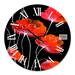 Designart 'Abstract Red Flower Detail On Black II' Traditional wall clock