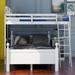 Twin over Full Loft Bed with Cabinet,Exquisite Design, High-Quality Materials,Decoration Ball shape embellishment