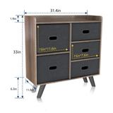 Dresser Organizer Cabinet with 5 Easy Pull Fabric Drawers