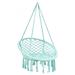 Comfortable Hanging Hammock Chair W/ Handwoven Macrame Cotton Backrest