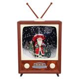 12" LED Lighted Musical Snowing Santa TV Set Christmas Decoration