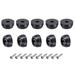 0.2" H x 0.43" W Rubber Bumper Feet w Stainless Steel Washer and Screws 50Pcs - Black