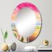 Designart 'Landscape With Field Of Grass Hill And Pink Sky' Printed Country Wall Mirror