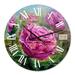 Designart 'Bouquet Of Pink Peonies' Traditional wall clock