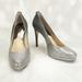 Michael Kors Shoes | Michael Kors Designer Slip-On Silver/Charcoal Ombre Glitter Pumps Heels | Color: Gray/Silver | Size: 8