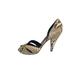 Michael Kors Shoes | Michael Kors Python Snake Leather Peep Toe Heels | Color: Cream/Gray | Size: 9