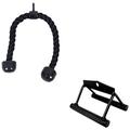 BalanceFrom Powergainz Tricep Press Down Cable Attachment, LAT Pulldown Attachment, Weight Machine Accessories, V Handle, Tricep Rope,Black