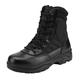 NORTIV 8 Men's Work Boots Leather Motorcycle Combat Boots Side Zipper Outdoor Boots Black Size 12 US / 11 UK Trooper