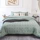 Lanqinglv King Size Duvet Cover Set Green Jacquard Tufted Dot Bedding Set with Zipper Closure Shabby Chic Quilt Cover 220x240cm and 2 Pillowcases 50x75cm