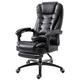 THCSY Computer Office Chair, Ergonomic Leather Desk Chair, Swivel Task Chair with Foot Rest, Headrest and Lumbar Support Adjustable Height, for Home Office Conference Room (Black)