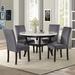 Three Posts™ Barclay 4 - Person Dining Set Wood/Upholstered in Brown/Gray/White | 30.25 H x 47.75 W x 47.75 D in | Wayfair 41-400-GYRD4C