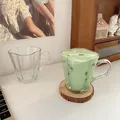 Verre à boire transparent à fleurs tasse à café mignonne verre à cocktail lait thé petit
