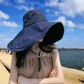 Large bord UPF 50 + femmes chapeau de soleil Anti-UV Protection randonnée pêcheur casquette pli été