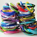 Lot de 50 Bracelets en Silicone pour enfants femmes hommes Sport amour ami fête en famille