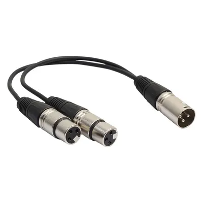 Câble d'extension audio XLR 34cm 3 broches 1 mâle vers 2 femelles séparateur en Y pour