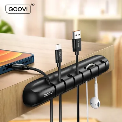 QOOVI Enrouleur de Câble USB Flexible en Silicone pour Souris Organisateur de Câbles Pinces pour