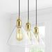 Kiawah Island 30.5" 3-Light Metal/Glass Contemporary Modern LED Pendant, Brass Gold/Black by JONATHAN Y