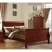 Louis Philippe III Wood Eastern King Bed Sleigh Bed with Headboard and Footboard in Cherry