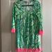 Lilly Pulitzer Tops | Lilly Pulitzer Getaway 100% Linen Coverup Sz Xs | Color: Green/Pink | Size: Xs