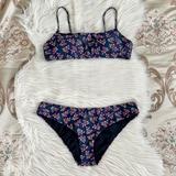 J. Crew Swim | J.Crew Women’s Bikini Set Twilight Berry Print Pattern Navy Color Nwt Size Xl | Color: Blue/Pink | Size: Xl