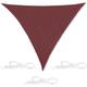 Voile d'ombrage triangle, imperméable, anti-UV, tendeurs, terrasse, balcon, 6 x 6 x 6 m, brun rouge