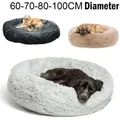 Coussin rond en peluche super doux pour animaux de compagnie lit pour chien lit pour chat grands