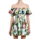 Robe d'été en coton à imprimé floral rose pour femmes manches bouffantes boutons de fleurs poche