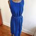 Anthropologie Dresses | Anthropologie Side Ruffle Cinched Sleeveless Blue Dress Size 0 | Color: Blue | Size: 0
