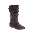 Wide Width Women's Heather Wide Calf Boot by Comfortview in Grey (Size 7 1/2 W)