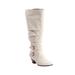 Extra Wide Width Women's The Cleo Wide Calf Boot by Comfortview in Winter White (Size 10 1/2 WW)